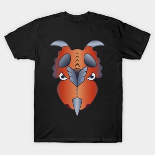 Angry Dinosaur Head Red Achelousaurus T-Shirt